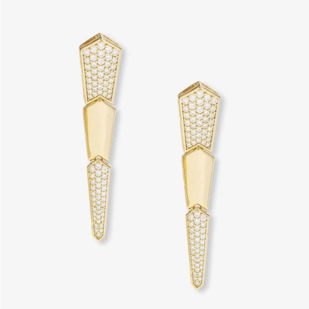 💜Melinda Maria Pave XL Serpent Drop Earrings-NEW